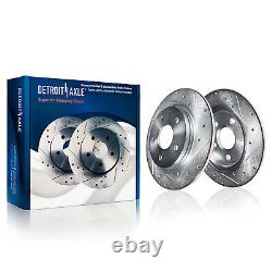 293mm Front & 266mm Rear DRILLED Brake Rotors + Ceramic Pads for Subaru Forester