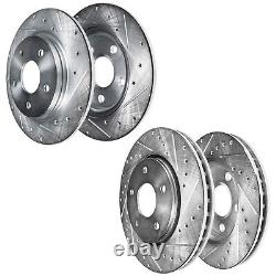 320mm Front Rear Drilled Rotors + Brake Pads for Challenger Charger Chrysler 300