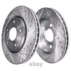 345mm Front + SOLID Rear Drilled Brake Rotors & Brake Pads for Edge MKX Nautilus