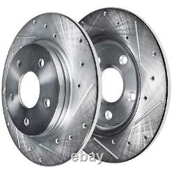 345mm Front + SOLID Rear Drilled Brake Rotors & Brake Pads for Edge MKX Nautilus