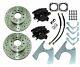 67-81 Staggered Rear End Axle Disc Brake Conversion Kit 10/12 Bolt Slotted Rotor