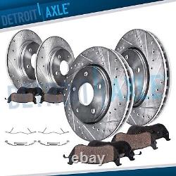 8pc Front Rear Drilled Brake Rotors Brake Pads Kit for Ford Fusion Lincoln MKZ