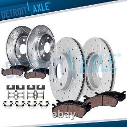 8pc Front Rear Drilled Brake Rotors and Brake Pads Kit for 2014 2018 Acura RDX