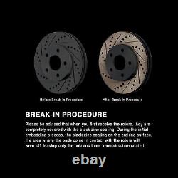 Brake Rotors 2 Front + 2 RearPOWERSPORT BLACK DRILLED & SLOTTED DISC BN20011