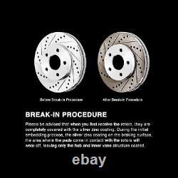 Brake Rotors 2 Front + 2 Rear POWERSPORT DRILLED & SLOTTED DISC BN01246