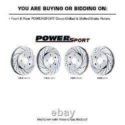 Brake Rotors 2 Front + 2 Rear POWERSPORT DRILLED & SLOTTED DISC BN19911