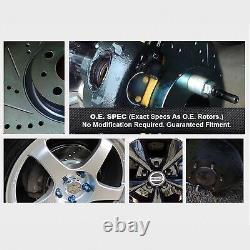 Brake Rotors Front+Rear KitPOWERSPORT BLACK DRILL/SLOT +CERAMIC PADS BZ00750