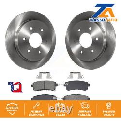 Brake Rotors Semi-Metallic Pad Rear Kit For 17-19 Nissan Armada With Solid Rotor