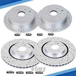 Drilled Brake Rotors Pads Front Rear Brakes Kit for Toyota Sienna Highlander