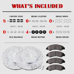 Drilled Brake Rotors Pads Front Rear Brakes Kit for Toyota Sienna Highlander