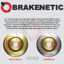 FRONT + REAR BRAKENETIC SPORT SLOTTED Brake Disc Rotors BSR79589