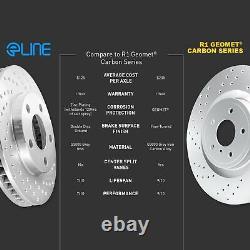 For 1988-1989 Audi 90 Quattro Front Rear Drilled Brake Rotors + Ceramic Pads
