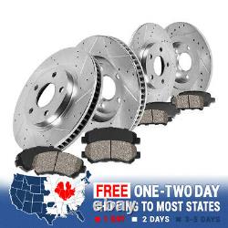 For 2006 2012 2013 Lexus IS250 Front+Rear Drill Slot Brake Rotors Ceramic Pads