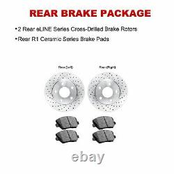 For 2006-2012 Land Rover Range Rover Rear Drilled Brake Rotors + Ceramic Pads