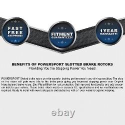 For 2009 Hyundai Genesis Rear Black Slotted Brake Rotors + Ceramic Brake Pads