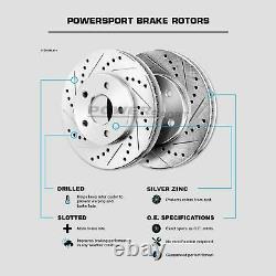 For 2015 Cadillac CTS Rear PowerSport Drill Slot Brake Rotors+Ceramic Brake Pads