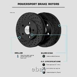 For 2017-2020 Acura MDX Rear Black Drilled Brake Rotors + Ceramic Brake Pads