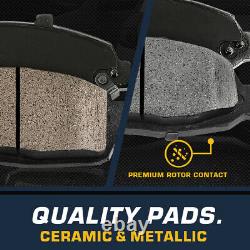 For Escalade Chevy Silverado Tahoe Front+Rear Drill Brake Rotors + Ceramic Pads