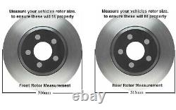 Front 316mm Rear 315mm Brake Rotors Ceramic Pads for 2008-2014 Cadillac CTS JE5