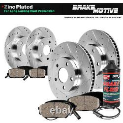Front And Rear Drill Slot Brake Rotors Ceramic Pads For VW Beetle Golf Jetta