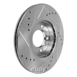 Front And Rear Drilled & Slotted Brake Rotors And Ceramic Brakes For Chevy GMC