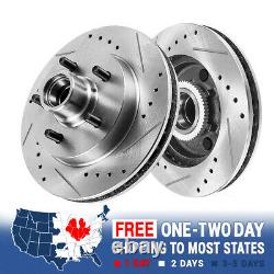 Front Drilled And Slotted Brake Rotors For Chevy C1500 Tahoe GMC Savana Yukon