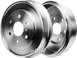 Front Drilled Rotors Pads Rear Drums Shoes for 2005 2008 Silverado Sierra 1500