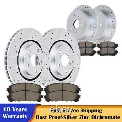 Front Rear Brake Disc Rotors and Ceramic Pads for Toyota Sienna Highlander Lexus