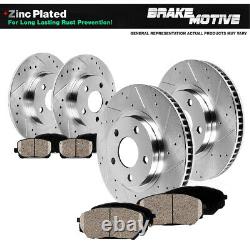 Front & Rear Brake Rotors And Ceramic Pads For 2012 2013 2014 2018 Ford Focus