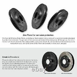 Front Rear Brake Rotors Black Drill Slot For 2011-2015 Ford Edge, Lincoln MKX