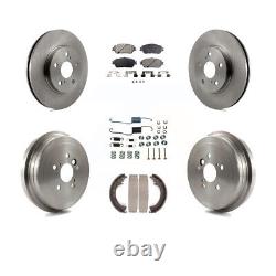 Front Rear Brake Rotors Ceramic Pad Drum Kit (7Pc) For 05-06 Toyota Camry SE/XLE