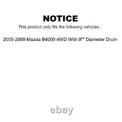 Front Rear Brake Rotors Ceramic Pad Drum Kit (9Pc) For 2005-2009 Mazda B4000 4WD