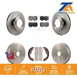Front Rear Brake Rotors Ceramic Pad Drum Kit For Toyota Tacoma With 6 Lug Wheels