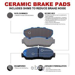 Front Rear Brake Rotors & Ceramic Pads & Hardware Kit For 2014-2019 Ford Fiesta