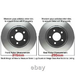 Front & Rear Brake Rotors + Ceramic Pads for 2010-2014 LEGACY OUTBACK 3.6R/2.5GT