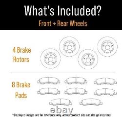 Front & Rear Brake Rotors + Ceramic Pads for Chrysler 200 Jeep Cherokee