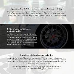 Front Rear Brake Rotors Drill Slot Black+Semi Met Pads+Hardware Kit CBC. 58023.43