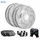 Front Rear Brake Rotors Drill Slot &ceramic Pads & Hardware For 2002-2006 Camry