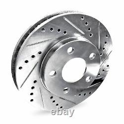 Front Rear Brake Rotors Drill Slot &Ceramic Pads & Hardware For 2002-2006 Camry