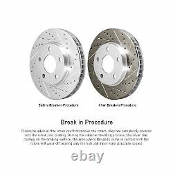 Front Rear Brake Rotors Drill Slot &Ceramic Pads & Hardware For 2002-2006 Camry