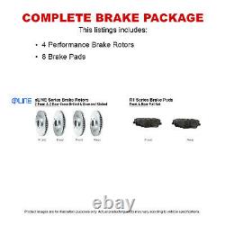 Front Rear Brake Rotors Drill Slot Ceramic Pads & Sensor For 2006-2006 BMW 330xi