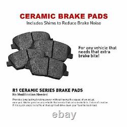 Front Rear Brake Rotors Drilled with Ceramic Pads and Hardware Kit CPX. 27020.42