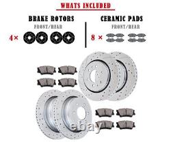 Front Rear Brake Rotors Pads Kit for 2012-2017 Ford F-150 Drilled Slotted Brakes
