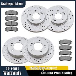 Front Rear Brake Rotors Pads fit for Hyundai Elantra Kia Forte Slotted Drilled