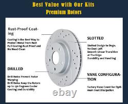 Front Rear Brake Rotors Pads fit for Hyundai Elantra Kia Forte Slotted Drilled