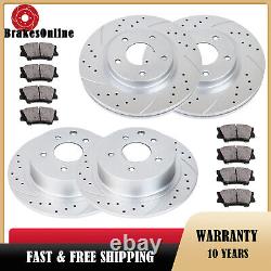 Front Rear Brake Rotors Pads for 2014-19 Nissan Altima Sedan Drilled Slotted Kit