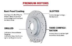 Front Rear Brake Rotors Pads for 2014-19 Nissan Altima Sedan Drilled Slotted Kit