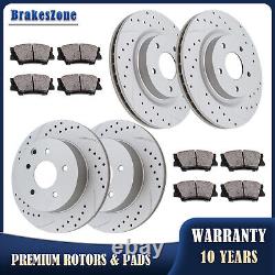 Front Rear Brake Rotors Pads for Nissan Maxima 2009-2019 Drilled Slotted Brakes