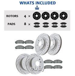 Front Rear Brake Rotors Pads for Nissan Maxima 2009-2019 Drilled Slotted Brakes