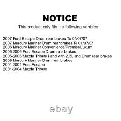Front Rear Brake Rotors Semi-Metallic Pad & Drum Kit (9Pc) For Ford Escape Mazda